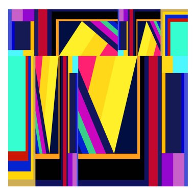 Kaynak için vektör renkli geometrik ve eğri arkaplan deseni