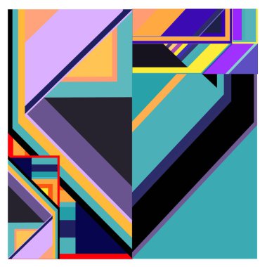 Kaynak için vektör renkli geometrik ve eğri arkaplan deseni