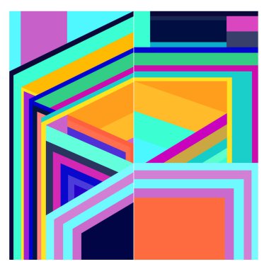 Kaynak için vektör renkli geometrik ve eğri arkaplan deseni