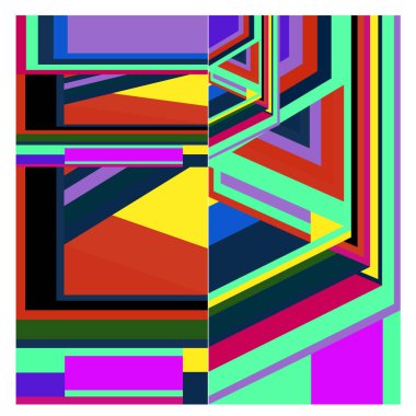 Kaynak için vektör renkli geometrik ve eğri arkaplan deseni