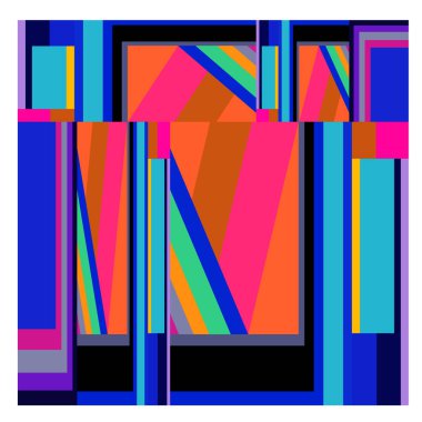 Kaynak için vektör renkli geometrik ve eğri arkaplan deseni