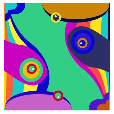 Kaynak için vektör renkli geometrik ve eğri arkaplan deseni