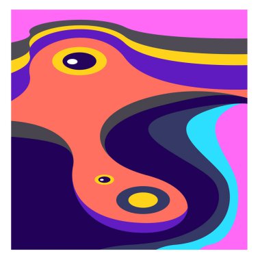 Kaynak için vektör renkli geometrik ve eğri arkaplan deseni