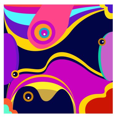 Kaynak için vektör renkli geometrik ve eğri arkaplan deseni