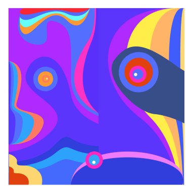 Kaynak için vektör renkli geometrik ve eğri arkaplan deseni