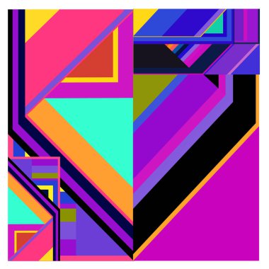 Kaynak için vektör renkli geometrik ve eğri arkaplan deseni