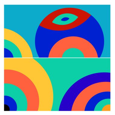 Kaynak için vektör renkli geometrik ve eğri arkaplan deseni