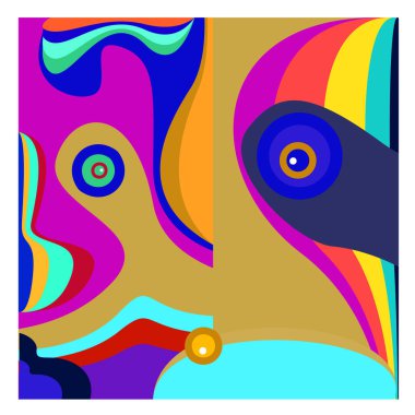 Kaynak için vektör renkli geometrik ve eğri arkaplan deseni