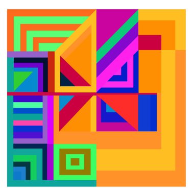 Kaynak için vektör renkli geometrik ve eğri arkaplan deseni