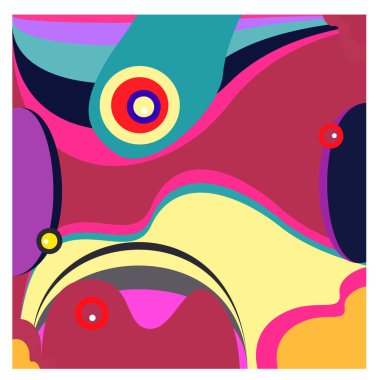 Kaynak için vektör renkli geometrik ve eğri arkaplan deseni