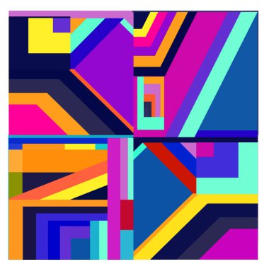 Kaynak için vektör renkli geometrik ve eğri arkaplan deseni