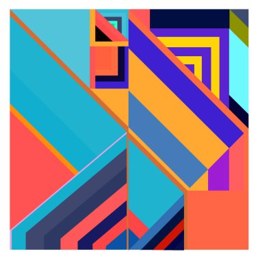 Kaynak için vektör renkli geometrik ve eğri arkaplan deseni