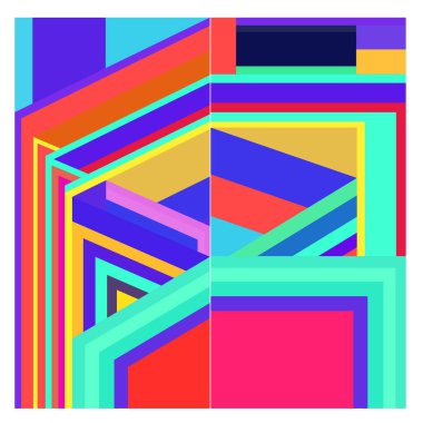 Kaynak için vektör renkli geometrik ve eğri arkaplan deseni