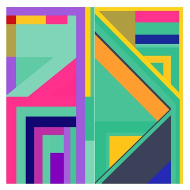 Kaynak için vektör renkli geometrik ve eğri arkaplan deseni