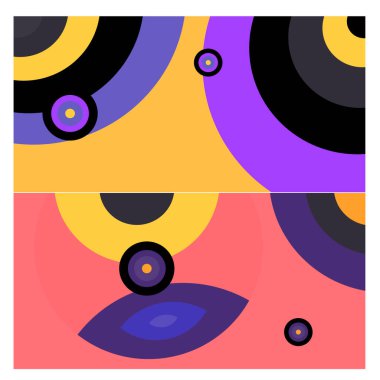 Kaynak için vektör renkli geometrik ve eğri arkaplan deseni