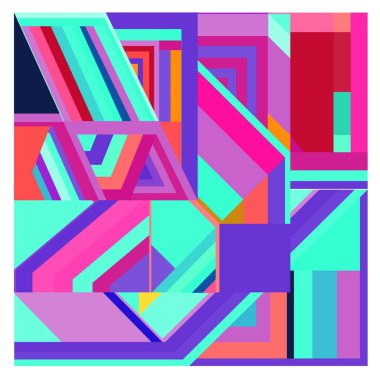 Kaynak için vektör renkli geometrik ve eğri arkaplan deseni