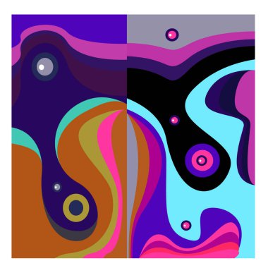 Kaynak için vektör renkli geometrik ve eğri arkaplan deseni