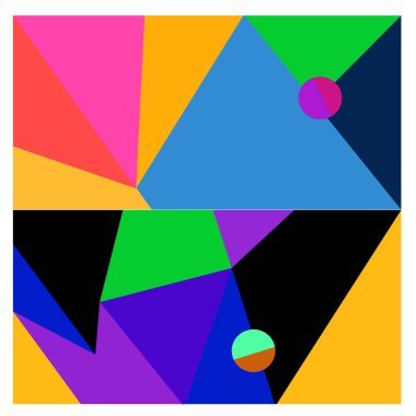 Kaynak için vektör renkli geometrik ve eğri arkaplan deseni