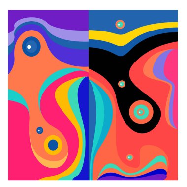 Kaynak için vektör renkli geometrik ve eğri arkaplan deseni