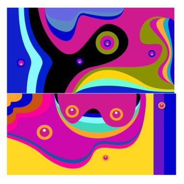 Kaynak için vektör renkli geometrik ve eğri arkaplan deseni