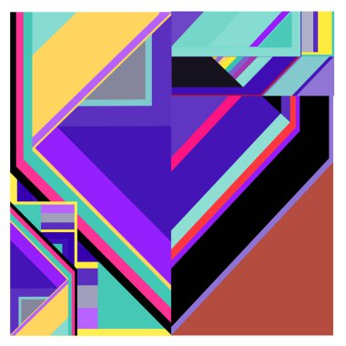 Kaynak için vektör renkli geometrik ve eğri arkaplan deseni