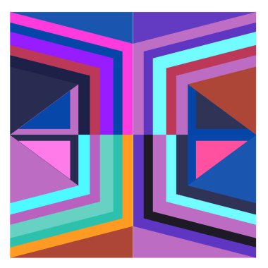 Kaynak için vektör renkli geometrik ve eğri arkaplan deseni