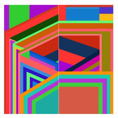 Kaynak için vektör renkli geometrik ve eğri arkaplan deseni