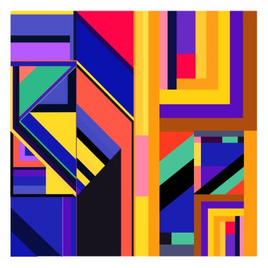 Kaynak için vektör renkli geometrik ve eğri arkaplan deseni