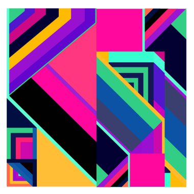 Kaynak için vektör renkli geometrik ve eğri arkaplan deseni