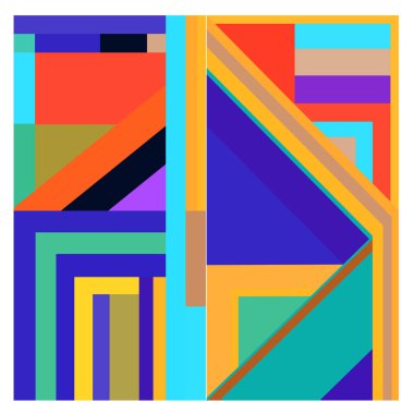 Kaynak için vektör renkli geometrik ve eğri arkaplan deseni