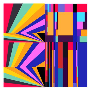 Kaynak için vektör renkli geometrik ve eğri arkaplan deseni