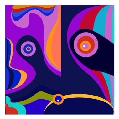 Kaynak için vektör renkli geometrik ve eğri arkaplan deseni