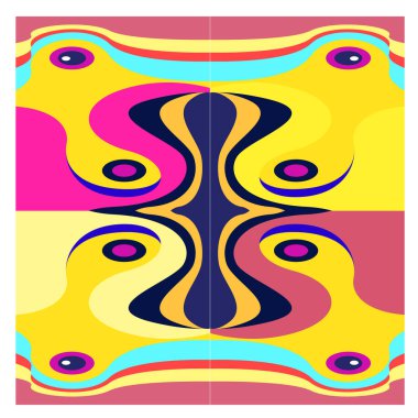 Kaynak için vektör renkli geometrik ve eğri arkaplan deseni