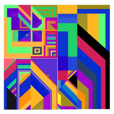 Kaynak için vektör renkli geometrik ve eğri arkaplan deseni