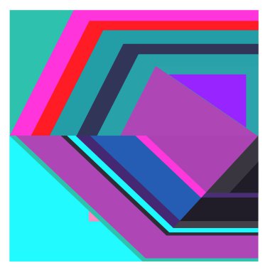 Kaynak için vektör renkli geometrik ve eğri arkaplan deseni