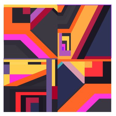 Kaynak için vektör renkli geometrik ve eğri arkaplan deseni