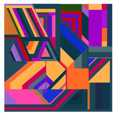 Kaynak için vektör renkli geometrik ve eğri arkaplan deseni