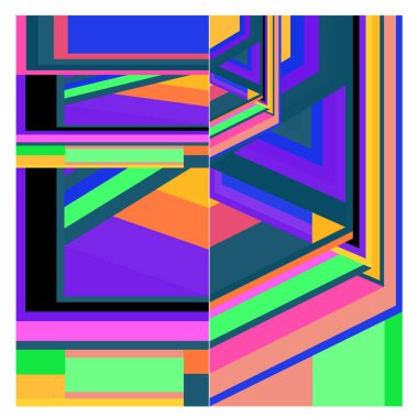 Kaynak için vektör renkli geometrik ve eğri arkaplan deseni