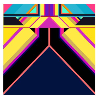 Kaynak için vektör renkli geometrik ve eğri arkaplan deseni