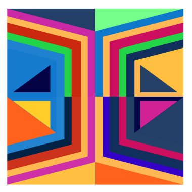 Kaynak için vektör renkli geometrik ve eğri arkaplan deseni