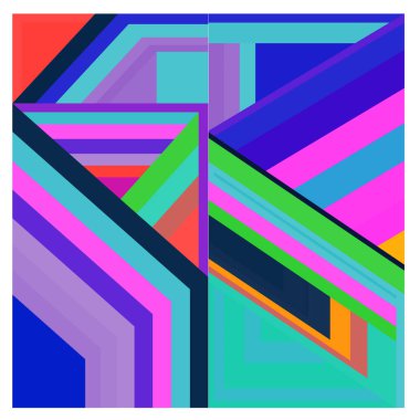 Kaynak için vektör renkli geometrik ve eğri arkaplan deseni