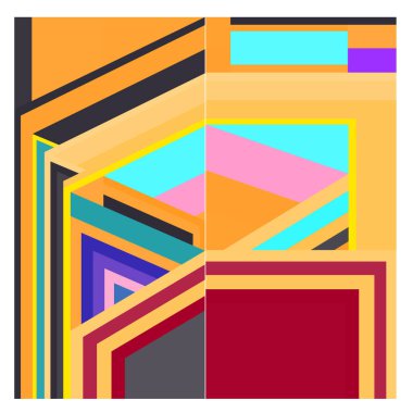 Kaynak için vektör renkli geometrik ve eğri arkaplan deseni