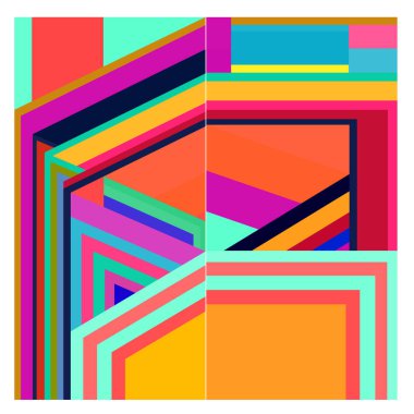 Kaynak için vektör renkli geometrik ve eğri arkaplan deseni