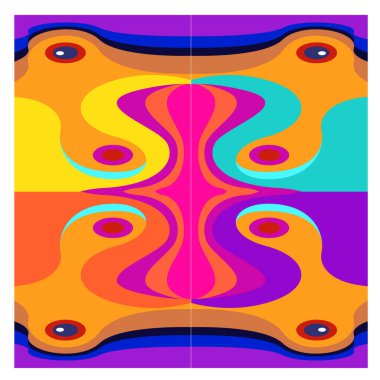 Kaynak için vektör renkli geometrik ve eğri arkaplan deseni