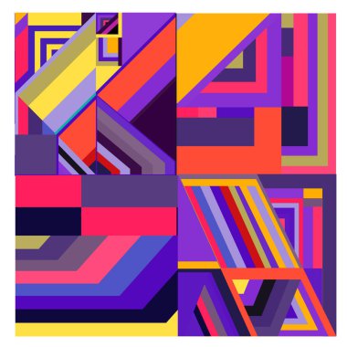 Kaynak için vektör renkli geometrik ve eğri arkaplan deseni