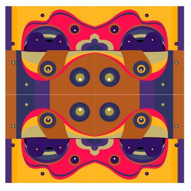 Kaynak için vektör renkli geometrik ve eğri arkaplan deseni