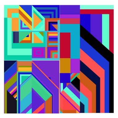 Kaynak için vektör renkli geometrik ve eğri arkaplan deseni