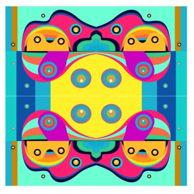 Kaynak için vektör renkli geometrik ve eğri arkaplan deseni