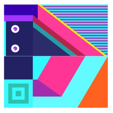 Kaynak için vektör renkli geometrik ve eğri arkaplan deseni