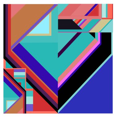 Kaynak için vektör renkli geometrik ve eğri arkaplan deseni